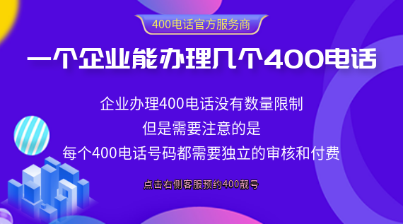 一個企業能辦理幾個400電話