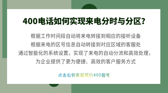 400電話如何實現來電分時與分區?