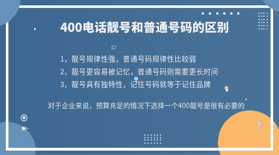 400電話靚號和普通號對企業有什么區別