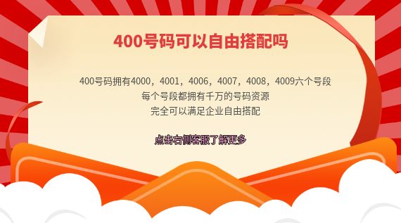 辦理400電話,號碼可以自行搭配嗎?