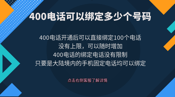 400電話可以綁定多少個號碼