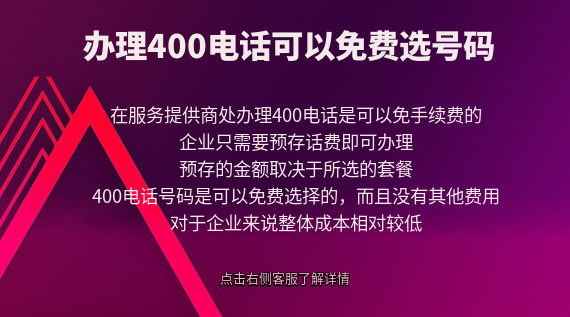 辦理400電話可以免費選號碼嗎？