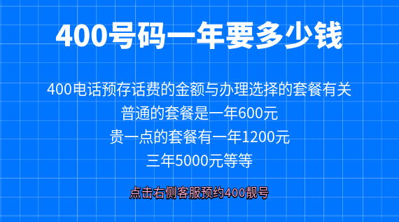 400號碼一年要多少錢