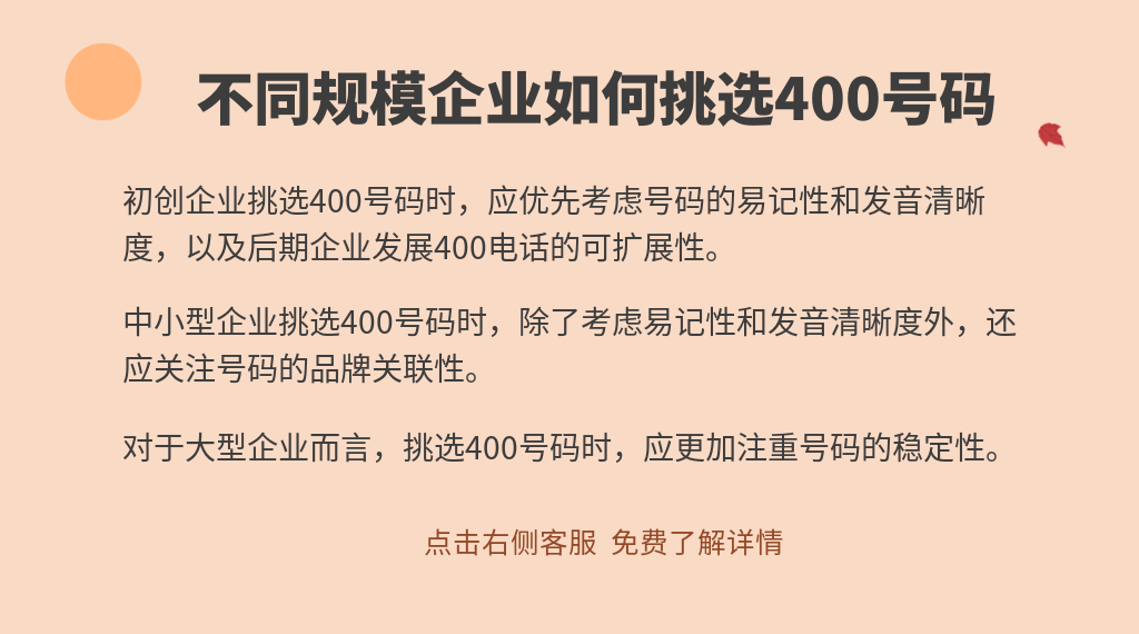 不同規模企業如何挑選400號碼